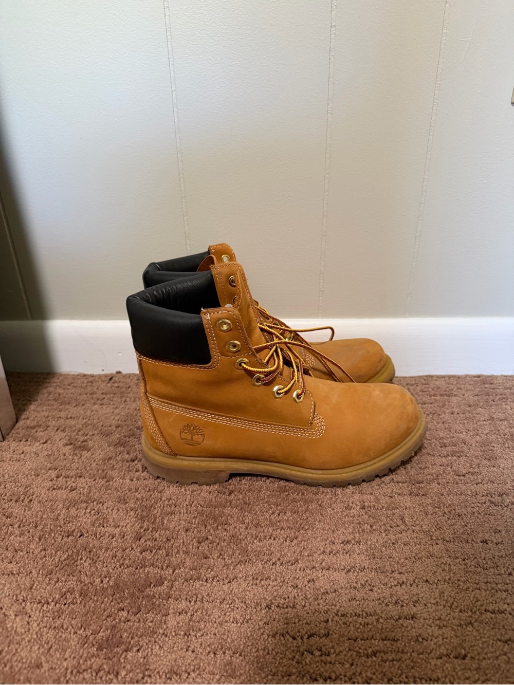 Timberland Wheat Brown Women's Combat Boots - Picture 4 of 7